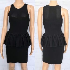 Sass & Bide Knitted Textured Peplum Dress